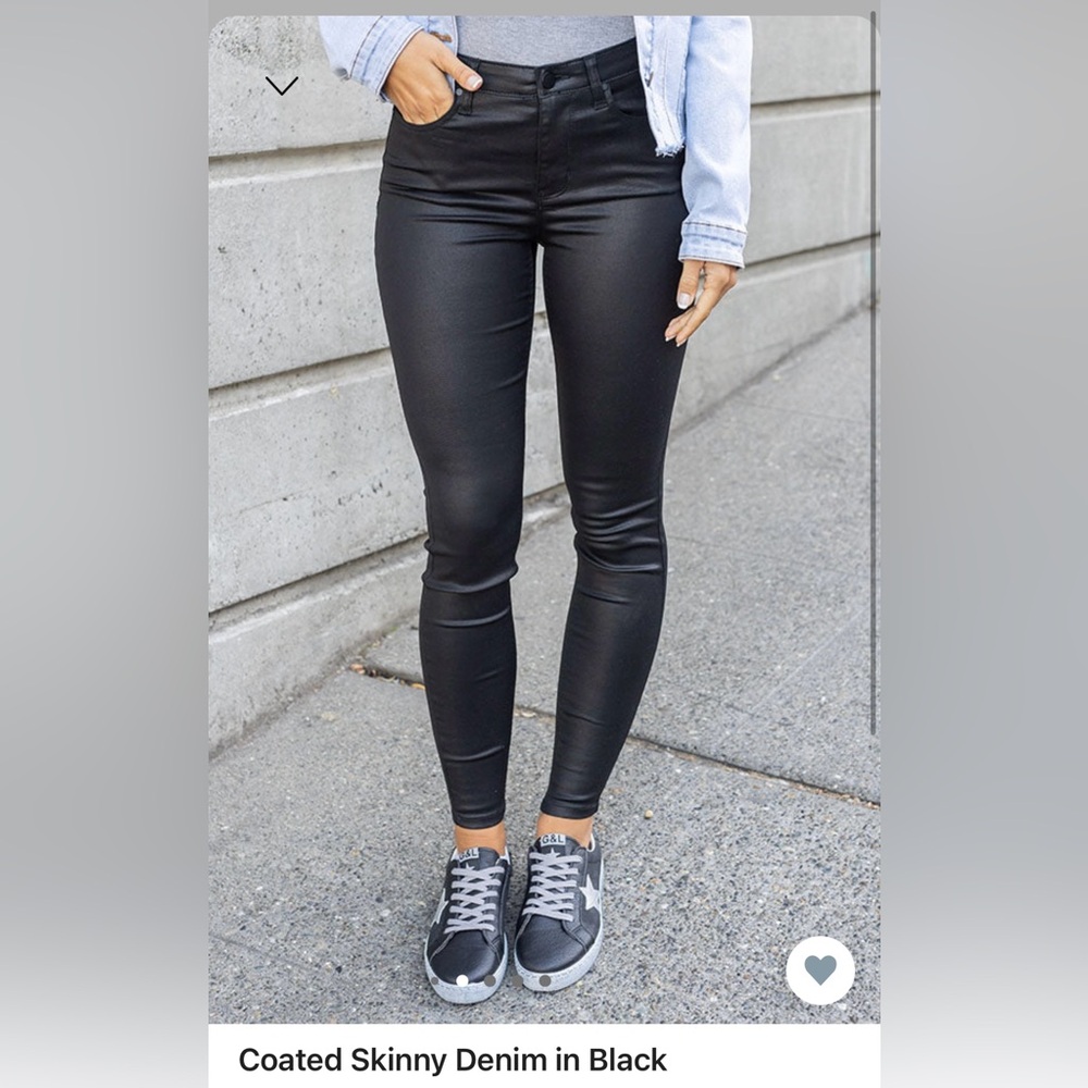 NWOT Grace & Lace Coated Skinny Denim